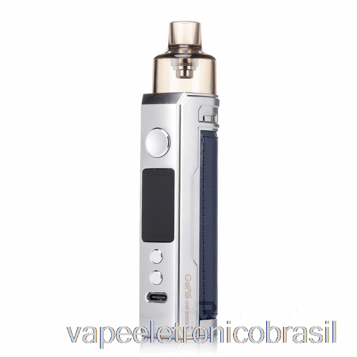 Vape Eletrônico Voopoo Drag X 80w Pod Mod Kit Prata Azul